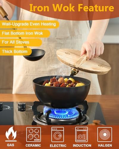 Small wrought iron wok with lid — photo 4