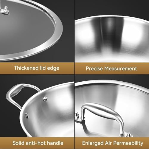 Ten Inch Stainless Steel Wok with Riveted Handle — photo 5