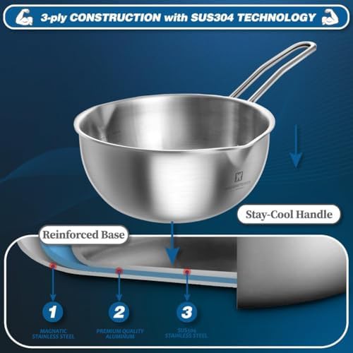 Mini stainless steel camping wok 200mm — photo 4