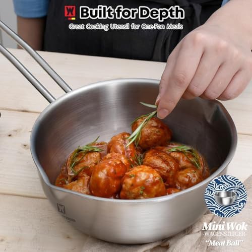 Mini stainless steel camping wok 200mm — photo 5