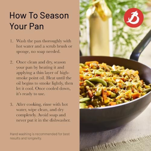 Blue Carbon Steel Oven Safe Wok Pan — photo 3