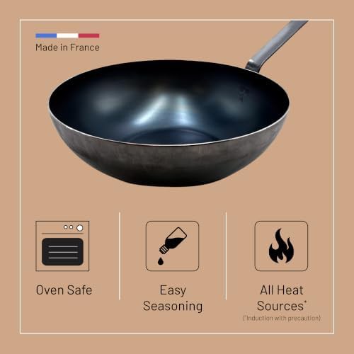 Blue Carbon Steel Oven Safe Wok Pan — photo 4