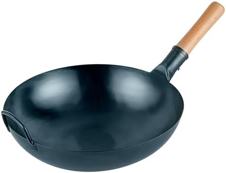 Hand Hammered Blue Carbon Steel Wok