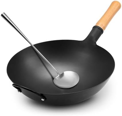Nitriding iron round bottom pow wok