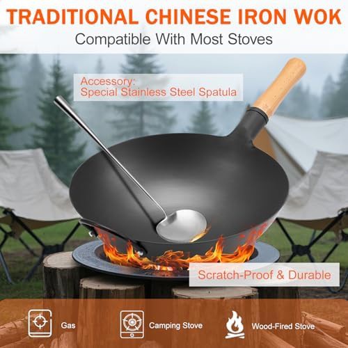 Nitriding iron round bottom pow wok — photo 4