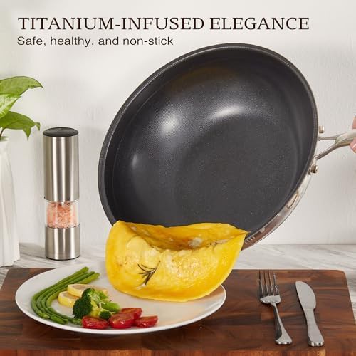 Titanium ceramic stainless steel stir fry pan — photo 5
