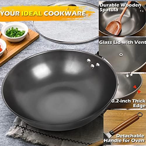 Nitrided Carbon Steel Wok with Flat Bottom — photo 4