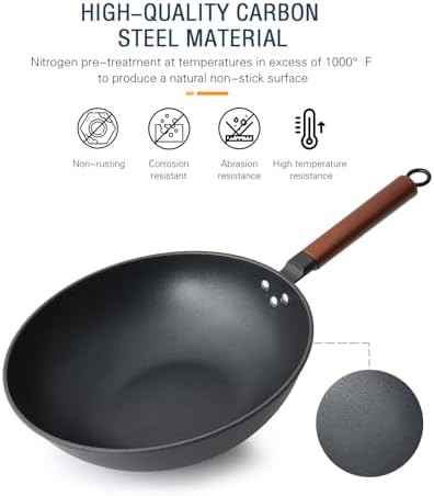 Carbon Steel Flat Bottom Wok 13 in — photo 4