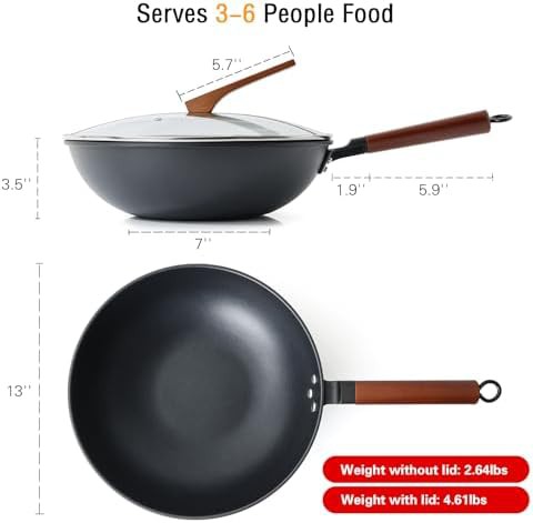 Carbon Steel Flat Bottom Wok 13 in — photo 5