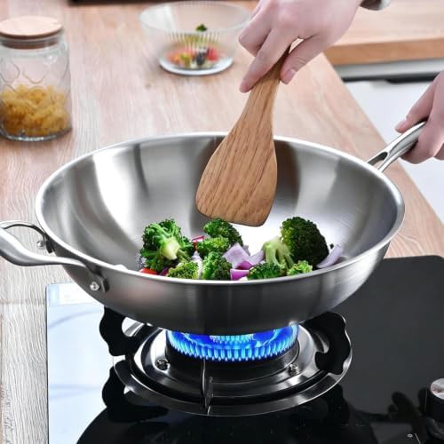Fourteen Half Inch Silver Stir Frying Wok — photo 3