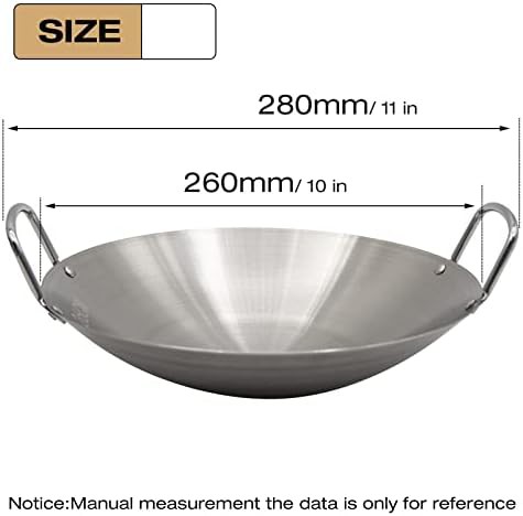 Dual handled thickened stainless steel wok — photo 2