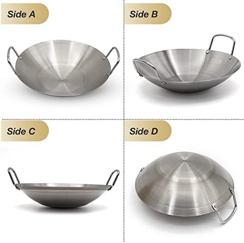 Dual handled thickened stainless steel wok — photo 3