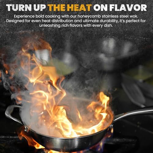 Honeycomb stainless steel nonstick stir fry pan — photo 5