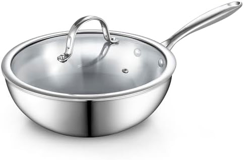 Cooks Standard 10.5-inch Silver Stainless Stir Fry Pan