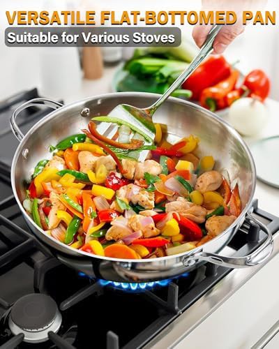 12-inch Multi-Ply Clad Stainless Steel Chef's Pan with Lid — photo 5