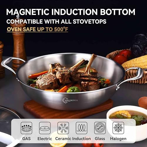 Fourteen Half Inch Jumbo Stainless Steel Wok — photo 3