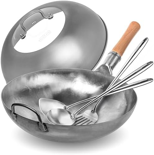Griddle dome round bottom wok 14 in