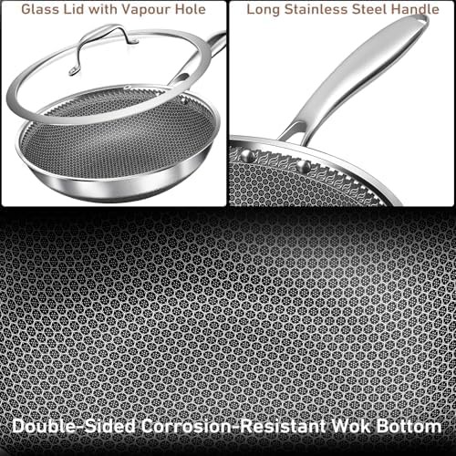 Stainless steel wok with glass lid — photo 5