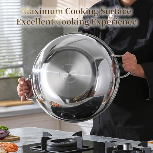 Flat Bottom Stainless Steel Induction Wok — photo 3