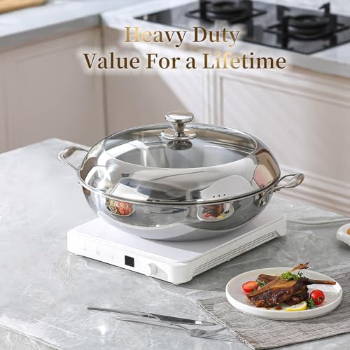 Flat Bottom Stainless Steel Induction Wok — photo 5