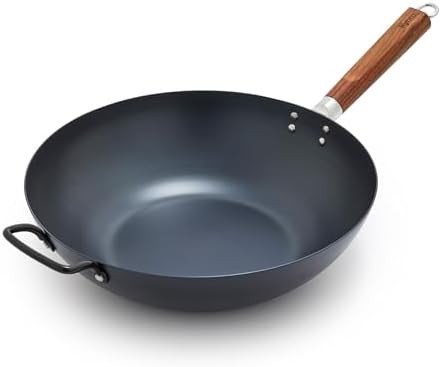 Kyoto Carbon Steel 14 in Flat Bottom Wok