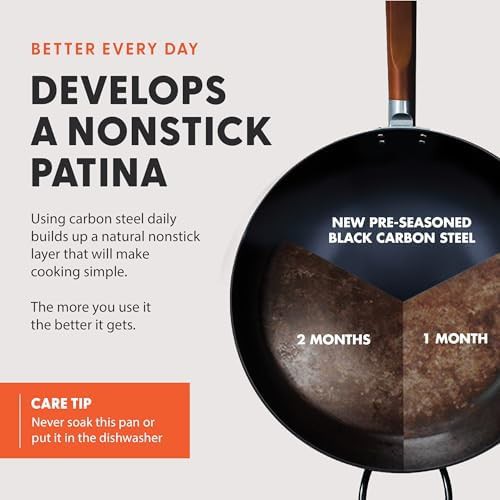 Kyoto Carbon Steel 14 in Flat Bottom Wok — photo 3