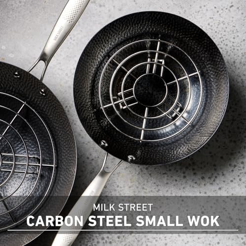 Small Hammered Carbon Steel Flat Bottom Wok — photo 4