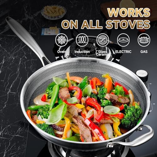 Thirteen Inch Hybrid Nonstick Wok with Lid — photo 4