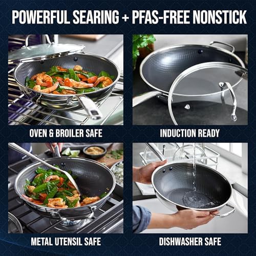 Hybrid stainless steel nonstick wok 12 in — photo 3