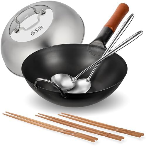 Flat bottom stir fry wok 11.8 in