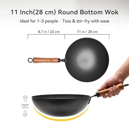 Hand hammered carbon steel pow wok — photo 4