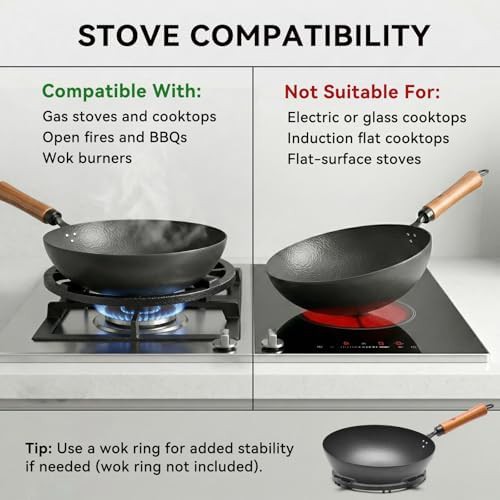 Hand hammered carbon steel pow wok — photo 5