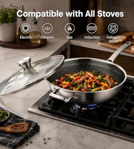 Hybrid nonstick stainless steel 14 in wok — photo 4