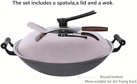 Luted 18-inch Chinese cast iron wok — photo 4