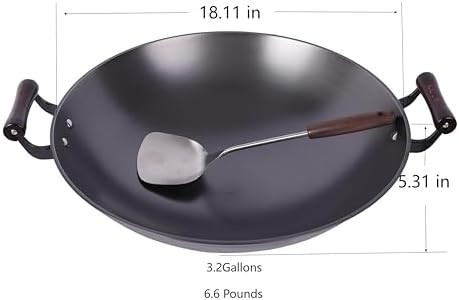 Luted 18-inch Chinese cast iron wok — photo 5