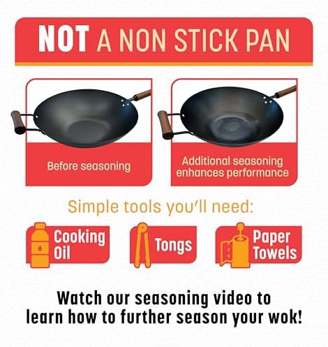 Preseasoned carbon steel 14 in wok — photo 3
