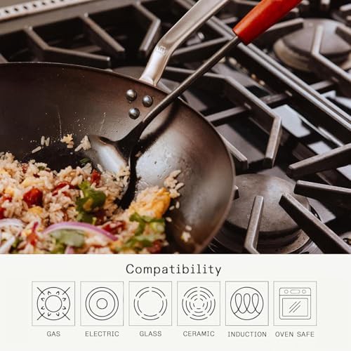 Seasoned carbon steel induction compatible wok — photo 5