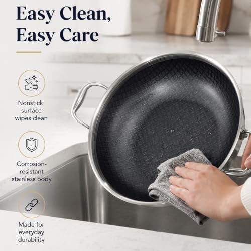 Large Nonstick Stainless Steel Wok Pot — photo 4
