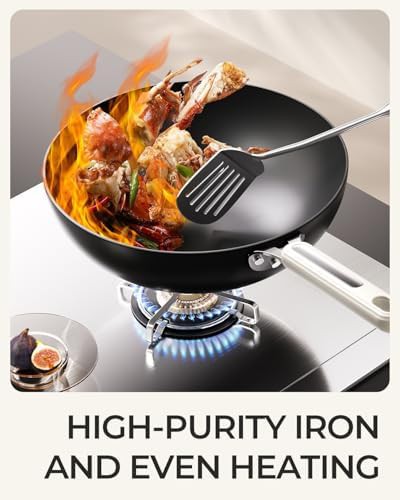 Pre-seasoned carbon steel 11.8 in wok — photo 3
