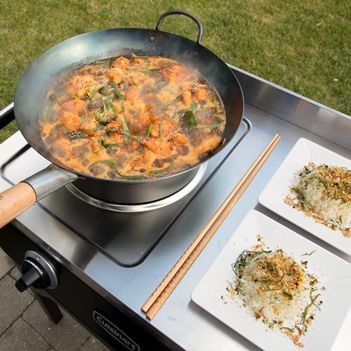Hand Hammered Carbon Steel Round Bottom Wok — photo 4