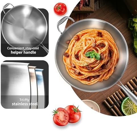 Fourteen Half Inch Stir Frying Steel Lid Wok — photo 4