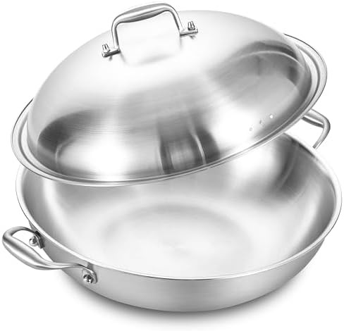 Jumbo Stainless Steel Wok with Dual Handles