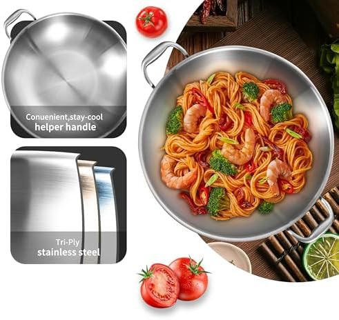 Jumbo Stainless Steel Wok with Dual Handles — photo 3