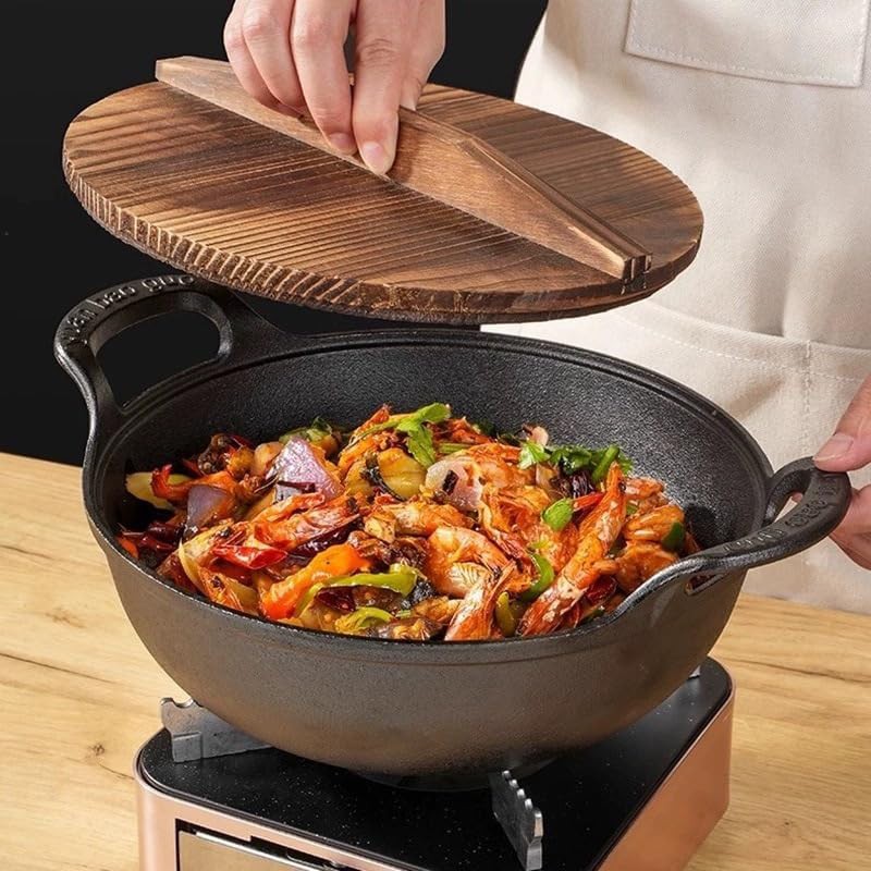 Cast Iron Induction Ready Wok with Handles 10 in — photo 4