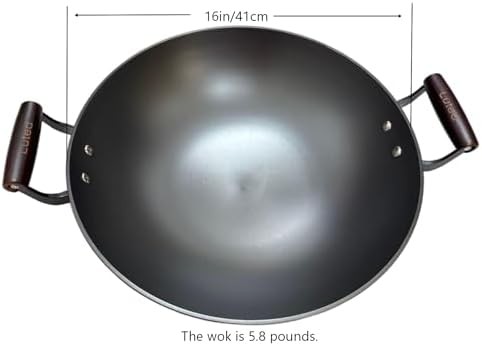 Luted 16-inch Chinese cast iron wok — photo 4