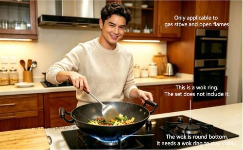 Luted 16-inch Chinese cast iron wok — photo 5