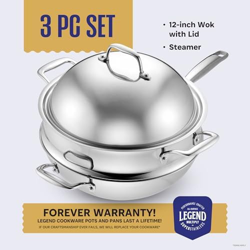 Stainless steel 5-ply wok set — photo 4