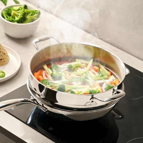 Stainless steel 5-ply wok set — photo 5