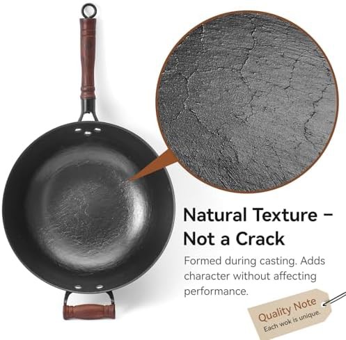 Heavy duty flat bottom cast iron wok — photo 5