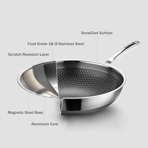 Hybrid stainless steel wok with dual handles — photo 4